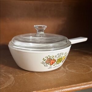 Glass Lid White Ceramic Saucepan